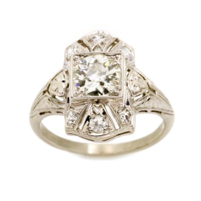 C. 1920 Edwardian .82 ct. t.w. Diamond Ring In 14kt White Gold. Size 6 &mdash; Alt Image 1