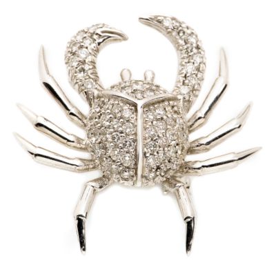 C. 1990 1.50 ct. t.w. Diamond Crab Brooch In 18kt White Gold &mdash; Alt Image 1