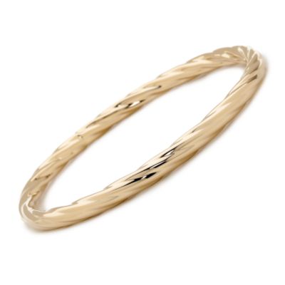 14kt Yellow Gold Twisted Bangle Bracelet. 8" &mdash; Alt Image 1