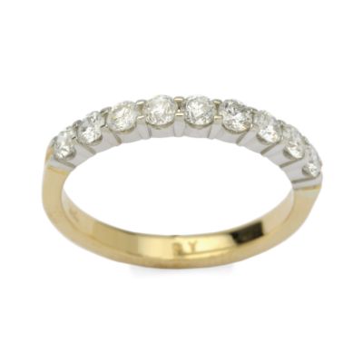 .70 ct. t.w. Round Prong-Set Diamond Wedding Band In 14kt Two-Tone Gold &mdash; Alt Image 1