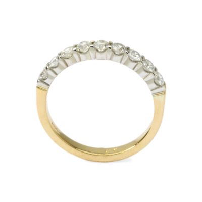.70 ct. t.w. Round Prong-Set Diamond Wedding Band In 14kt Two-Tone Gold &mdash; Alt Image 3
