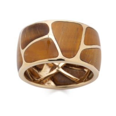 Ross-Simons - Tiger's Eye Band In 14kt Yellow Gold - #230777