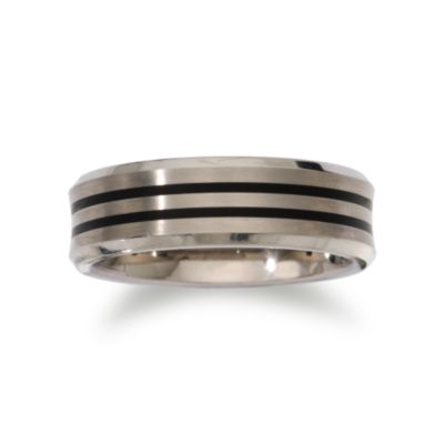 Men's Titanium Engine-Turned Wedding Band &mdash; Alt Image 1