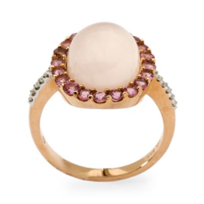 Rose Quartz and Pink Tourmaline Diamond Accent Ring In 14kt Rose Gold &mdash; Alt Image 1