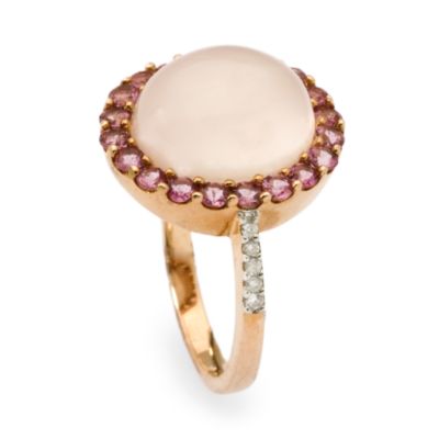 Rose Quartz and Pink Tourmaline Diamond Accent Ring In 14kt Rose Gold &mdash; Alt Image 2