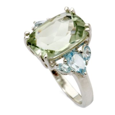 4.85 Carat Green Amethyst and 1.00 ct. t.w. Amethyst Ring In Sterling Silver. Size 6 &mdash; Alt Image 2