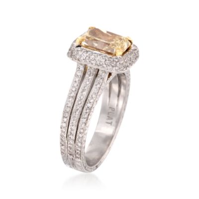 2.00 Carat Fancy Yellow Diamond With .70 ct. t.w. Diamonds Ring In Platinum. Size 7 &mdash; Alt Image 4