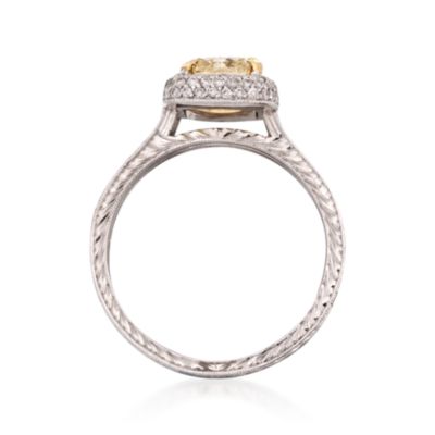 2.00 Carat Fancy Yellow Diamond With .70 ct. t.w. Diamonds Ring In Platinum. Size 7 &mdash; Alt Image 5