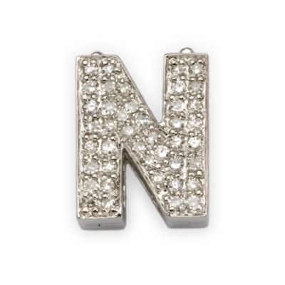 .20 ct. t.w. Diamond Initial "N" Clip-On Enhancer In 14k White Gold . Clip Pendant &mdash; Alt Image 1