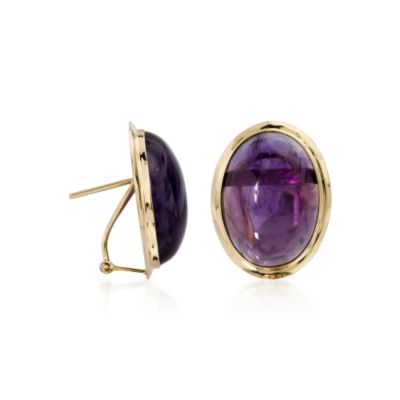 13.00 ct. t.w. Amethyst Earrings In 14kt Yellow Gold &mdash; Alt Image 2