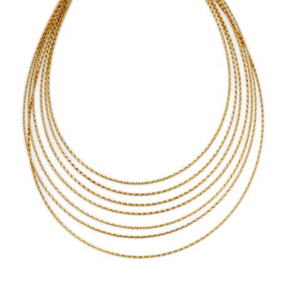 Ross-Simons - 14kt Yellow Gold 7-Strand Twisted Bib Necklace :  ross necklace twisted gold