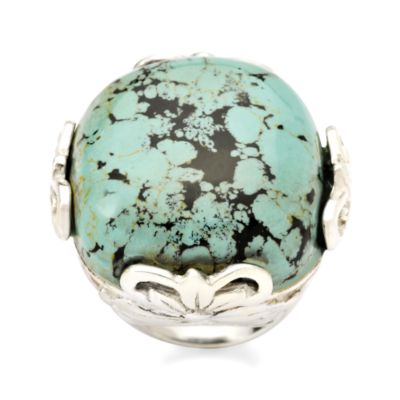 25 X 30mm Turquoise Ring In Sterling Silver &mdash; Alt Image 1