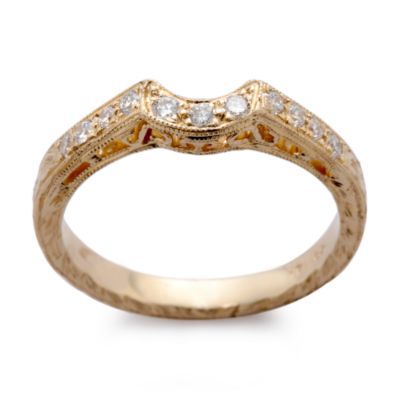 14kt Yellow Gold Antique-Style Band With 11 Round Diamonds (.20 ct. t.w.) &mdash; Alt Image 1