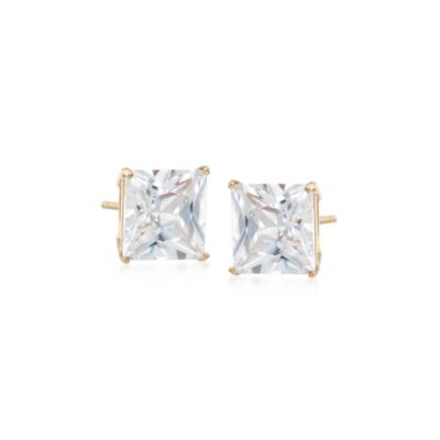 4.00 ct. t.w. Princess-Cut CZ Earrings In 14kt White Gold. Stud Earrings &mdash; Alt Image 1