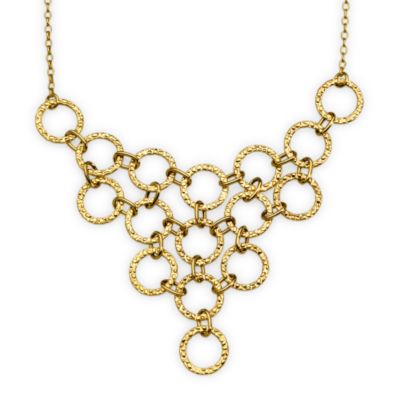 Ross-Simons - Interlocking Circle Bib-Style Necklace In 14kt Yellow Gold :  ross necklace gift modern