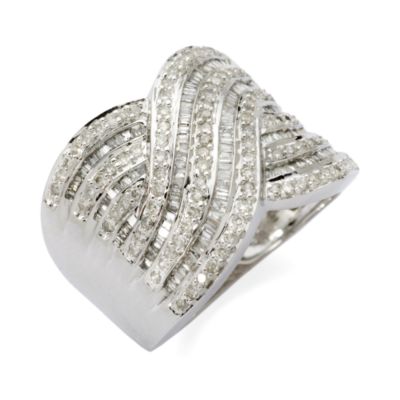1.10 ct. t.w. Diamond Crisscross Ring In 14kt White Gold &mdash; Alt Image 2
