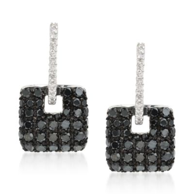 #243888: 1.80 ct. t.w. Multicolored Diamond Square Drop Earrings In 14kt White Gold: Diamond Jewelry, Diamond Engagement Rings, Gold, Pearl and Estate Jewelry at Ross-Simons
