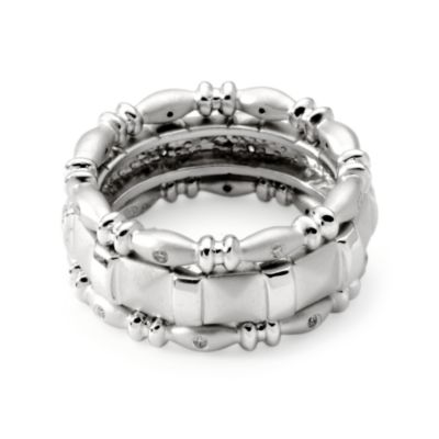 Set of Three .10 ct. t.w. Diamond Stacking Rings In Sterling Silver &mdash; Alt Image 3