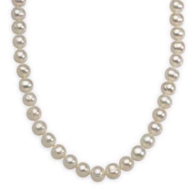 8-8.5mm Cultured Pearl Necklace With 14kt Yellow Gold Clasp 18" &mdash; Alt Image 1