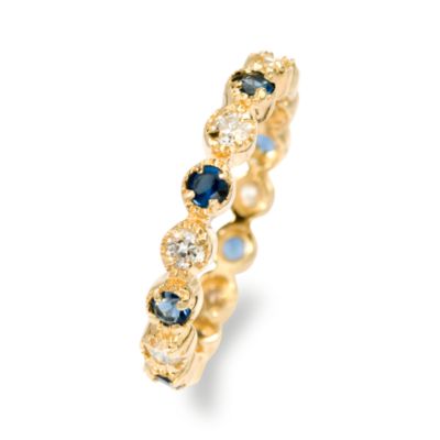 .75 ct. t.w. Faux Sapphire and CZ Eternity Band In Vermeil &mdash; Alt Image 2