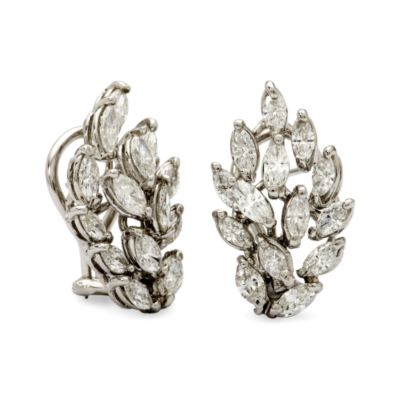 C. 2004 2.85 ct. t.w. Leaf-Motif Earrings In 18kt White Gold &mdash; Alt Image 1