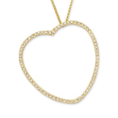 .60 ct. t.w. Diamond Open Heart Necklace In 14kt Yellow Gold. 16" &mdash; Alt Image 1