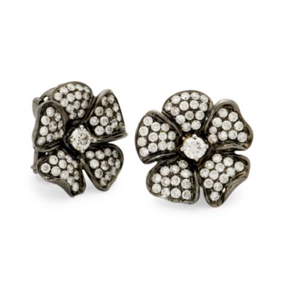 #254080: 2.70 ct. t.w. Diamond Clip Earrings In 14kt White Gold With A Black Rhodium Finish: Diamond Jewelry, Diamond Engagement Rings, Gold, Pearl and Estate Jewelry at Ross-Simons from ross-simons.com