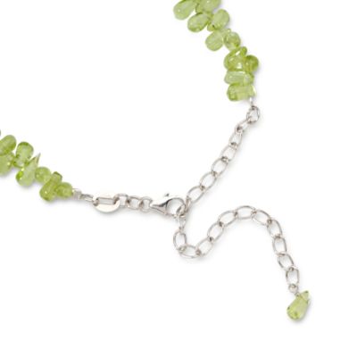 Peridot Necklace With Cultured Freshwater Pearl In Sterling Silver. 17" &mdash; Alt Image 2
