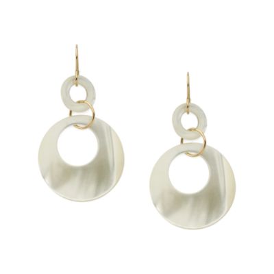 Mother-Of-Pearl Dangle Earrings In 14kt Yellow Gold  &mdash; Alt Image 1