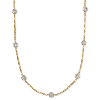 1.00 ct. t.w. Diamond Station Necklace In 18kt Two Tone Gold &mdash; Alt Image 1
