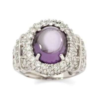 1.50 ct. t.w. Faux Amethyst and CZ Ring In Sterling Silver &mdash; Alt Image 1