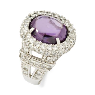 1.50 ct. t.w. Faux Amethyst and CZ Ring In Sterling Silver &mdash; Alt Image 2