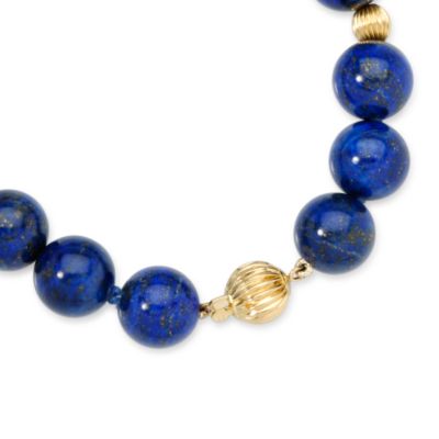 Necklace With Lapis and Gold Beads In 14kt Yellow Gold &mdash; Alt Image 2