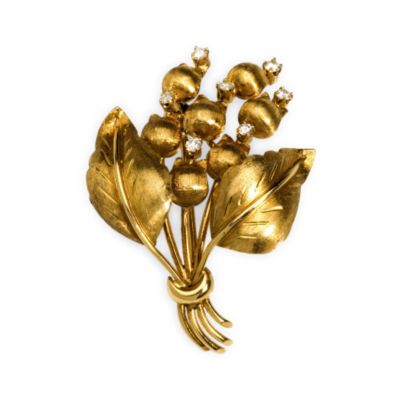 C. 1970 Vintage Tiffany & Co. .30 ct. t.w. Diamond Bouquet Brooch In 18kt Yellow Gold &mdash; Alt Image 1