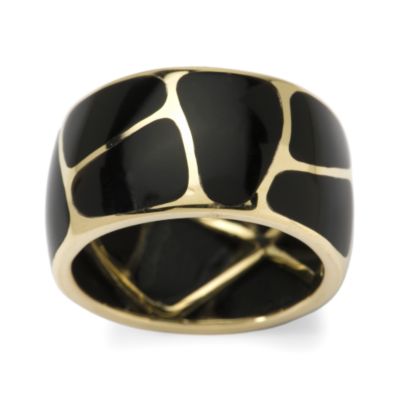 Ross-Simons - 8-10mm Black Onyx Inlay Band In 14kt Yellow Gold - %23230777
