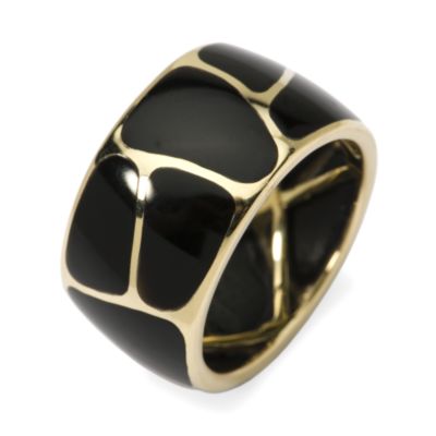 8-10mm Black Agate Inlay Band In 14kt Yellow Gold &mdash; Alt Image 2