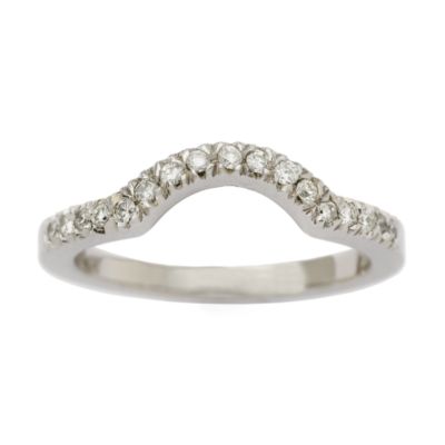 .20 ct. t.w. Curved Wedding Band In 14kt White Gold &mdash; Alt Image 1