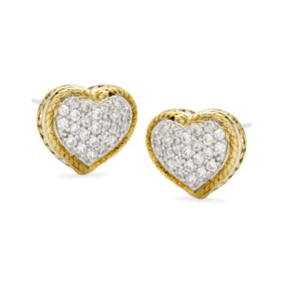 1.50 ct. t.w. CZ Earrings In Sterling Silver and Vermeil  &mdash; Alt Image 1