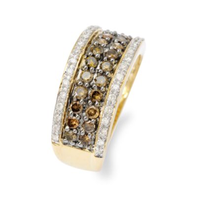 .60 ct. t.w. Brown and White Diamond Ring In 14kt Yellow Gold &mdash; Alt Image 2