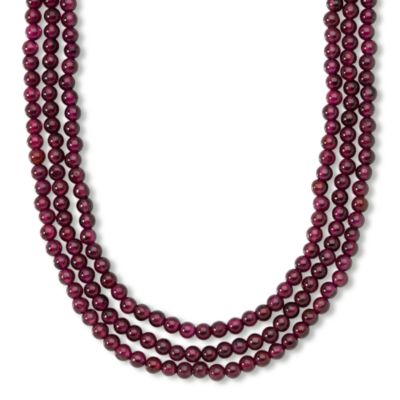 153.00 ct. t.w. Garnet Bead Necklace In Sterling Silver &mdash; Alt Image 1