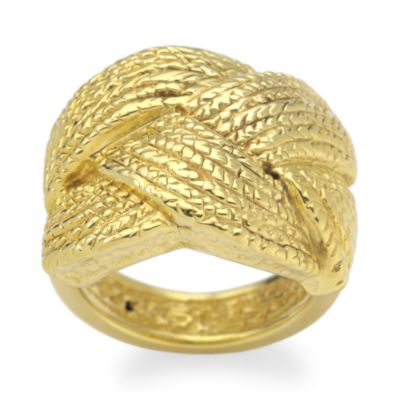 14kt Italian Yellow Gold  Woven Design Ring. Size 6 &mdash; Alt Image 1