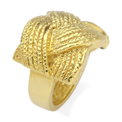 14kt Italian Yellow Gold  Woven Design Ring. Size 6 &mdash; Alt Image 2
