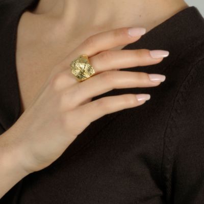14kt Italian Yellow Gold  Woven Design Ring. Size 6 &mdash; Alt Image 3
