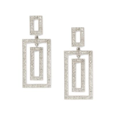 #276173: .65 ct. t.w. Diamond Rectangle Drop Earrings In 14kt White Gold: Diamond Jewelry, Diamond Engagement Rings, Gold, Pearl and Estate Jewelry at Ross-Simons from ross-simons.com