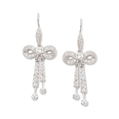 2.10 ct. t.w. CZ Bow Earrings In Sterling Silver  &mdash; Alt Image 1