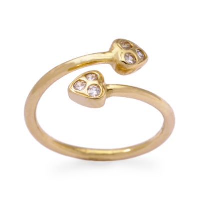 CZ Accent Bypass Toe Ring In 14kt Yellow Gold Adjustable &mdash; Alt Image 1
