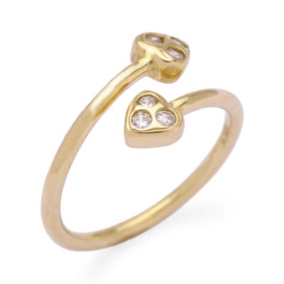 CZ Accent Bypass Toe Ring In 14kt Yellow Gold Adjustable &mdash; Alt Image 2