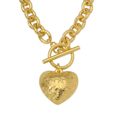 Italian Heart Toggle Necklace In Vermeil &mdash; Alt Image 1