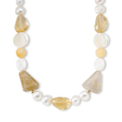 Multi-Gem Bead Necklace In 14kt Yellow Gold &mdash; Alt Image 1