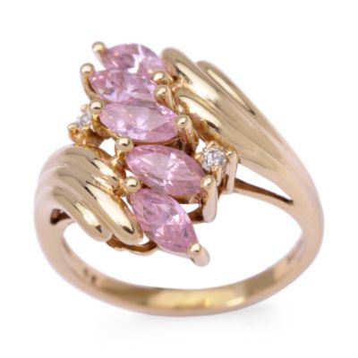 C. 1970 Vintage 1.30 ct. t.w. Multicolor CZ Ring In 10kt Yellow Gold Size 6 &mdash; Alt Image 1
